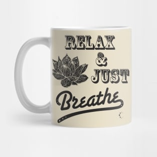 Relax & Just Breath | Lotus | Black Mug